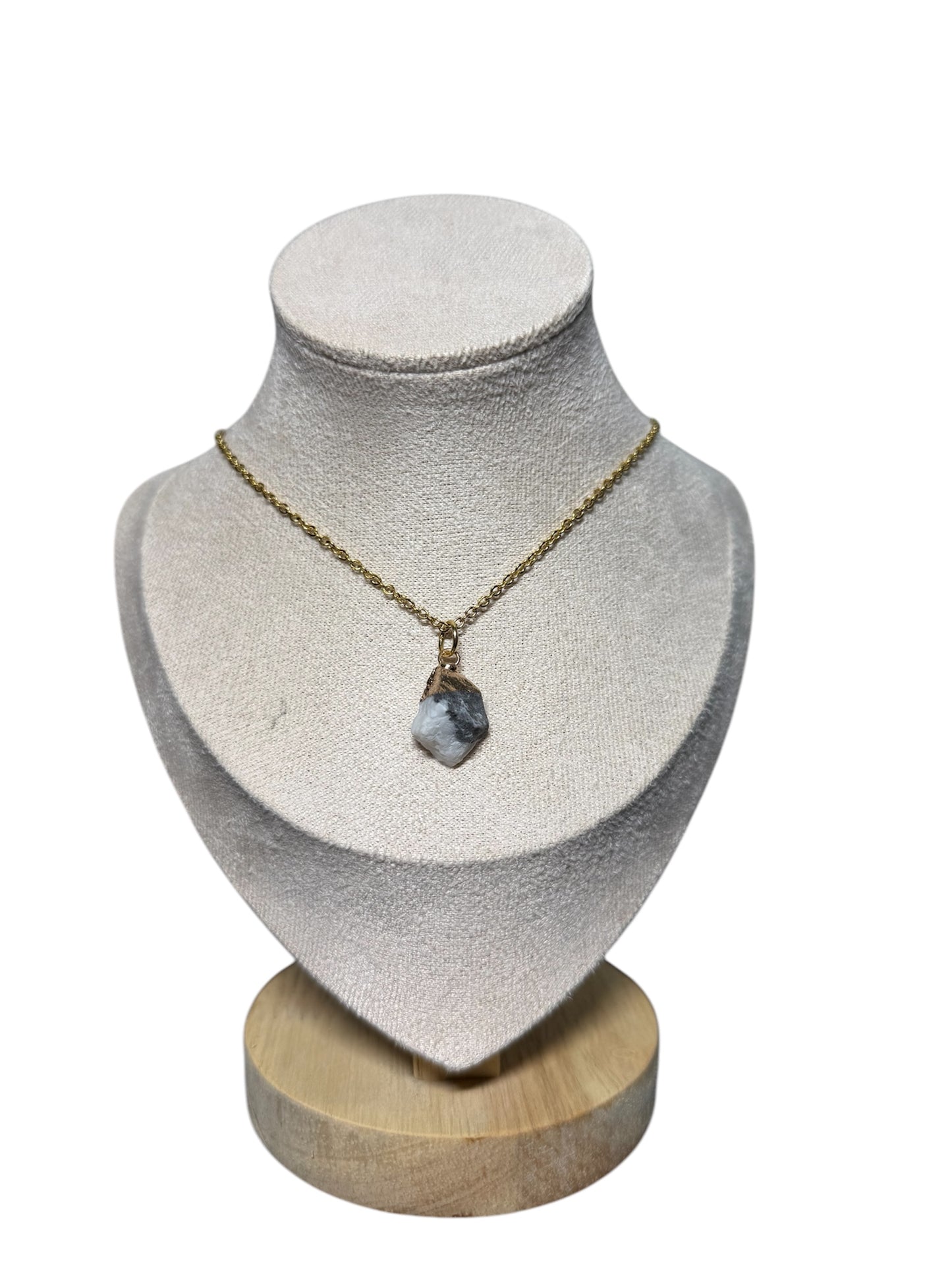 Sun & Moon Raw Quartz Necklace