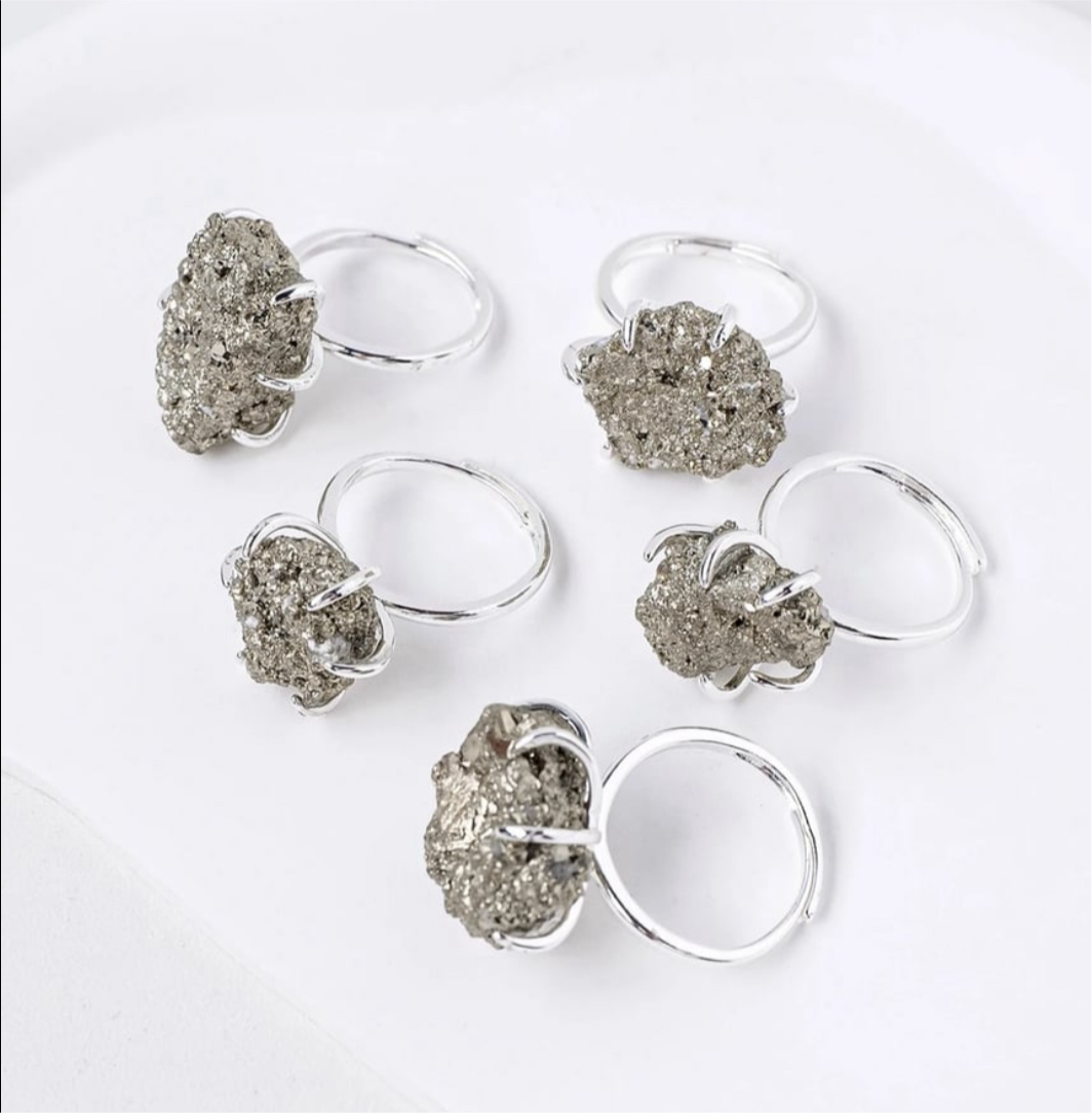 Indigo Pyrite Ring