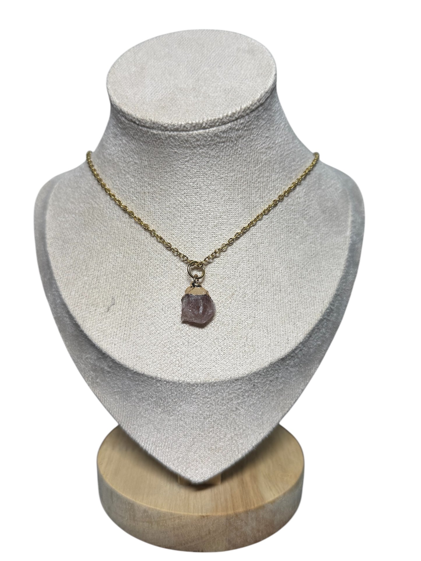 Sun & Moon Raw Quartz Necklace