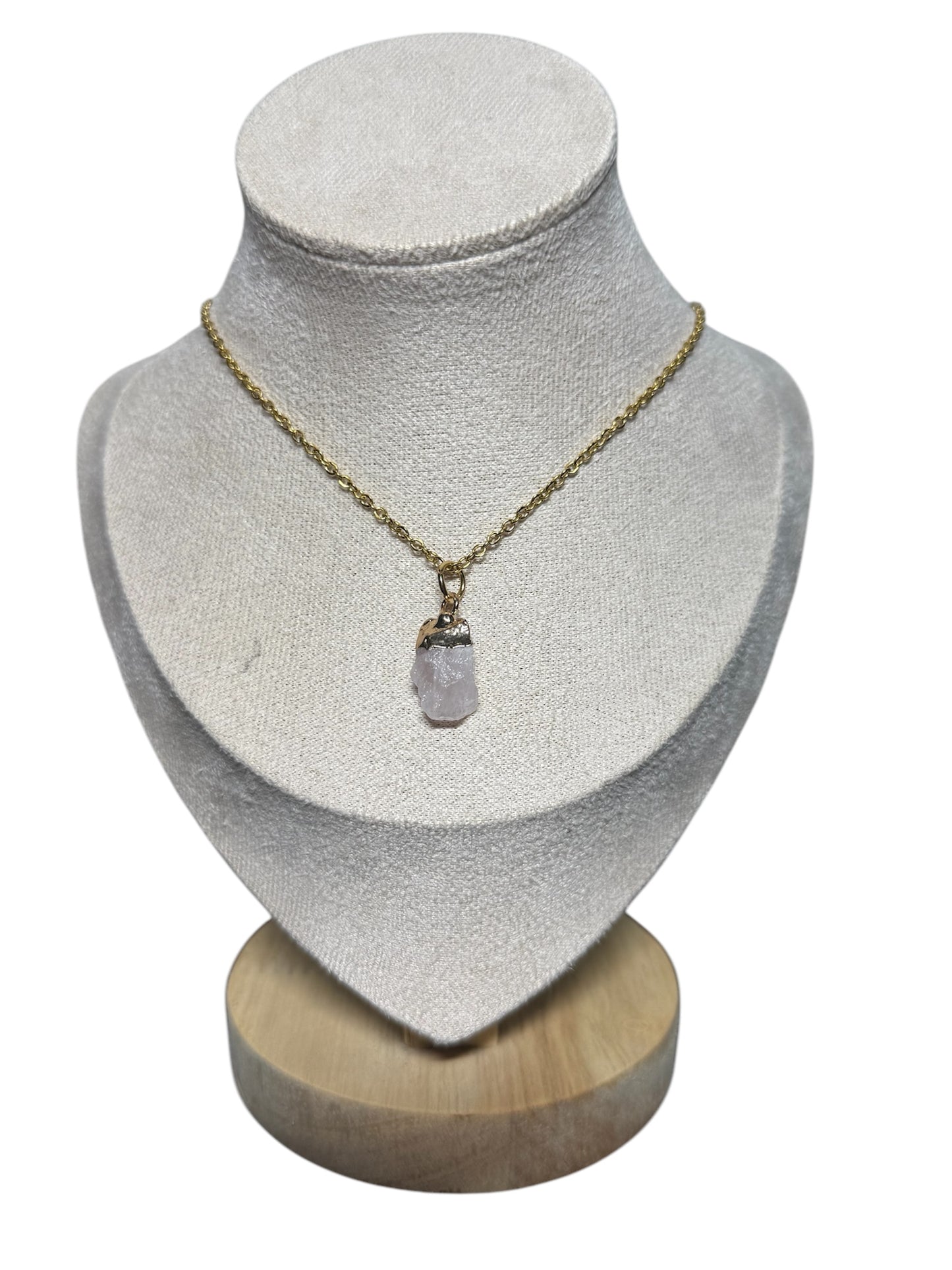 Sun & Moon Raw Quartz Necklace