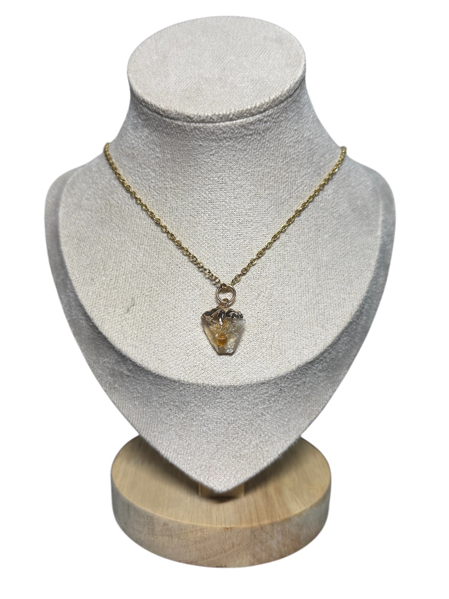 Sun & Moon Raw Quartz Necklace