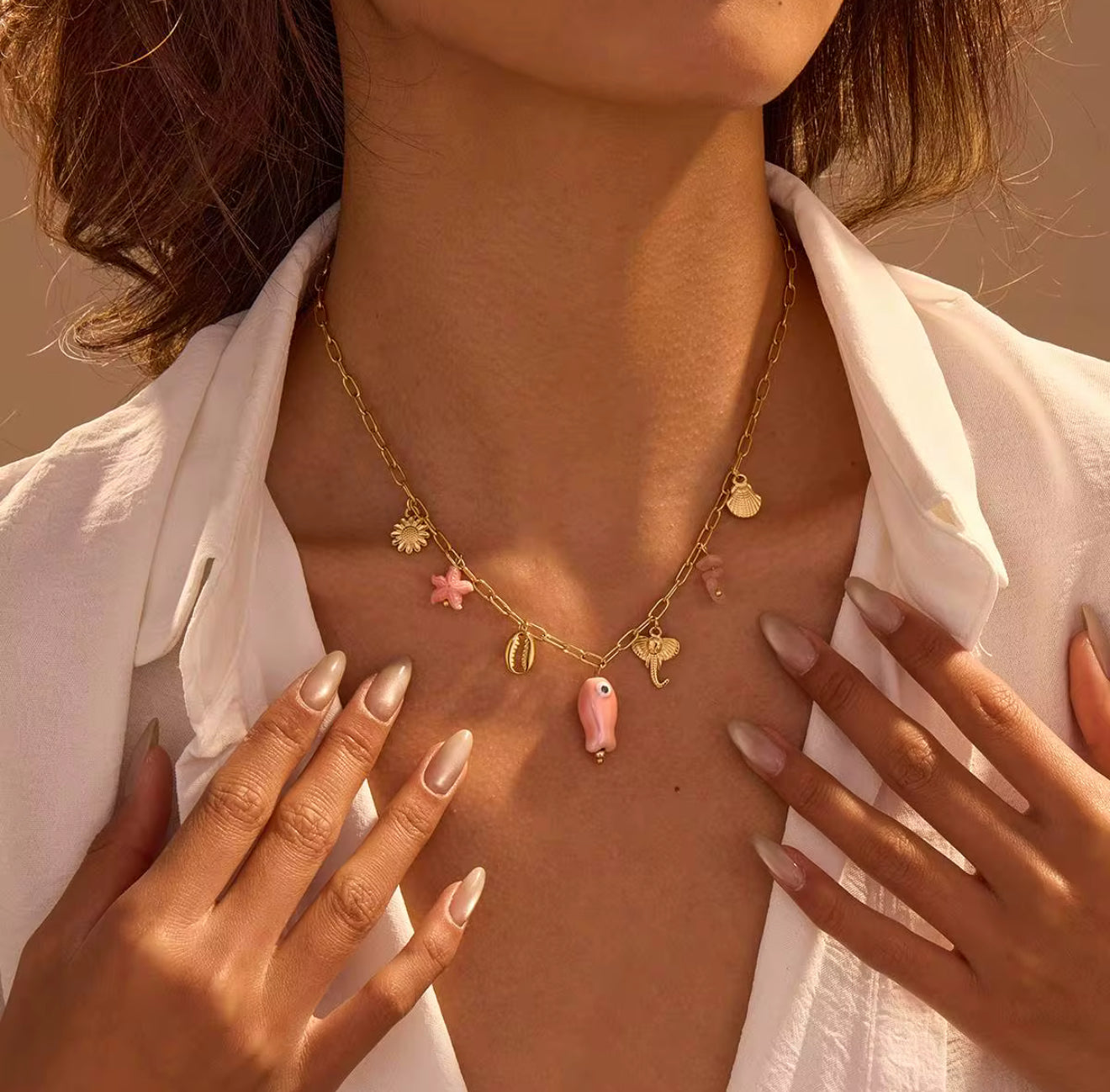 Lucky Fish Rose Quartz Necklace